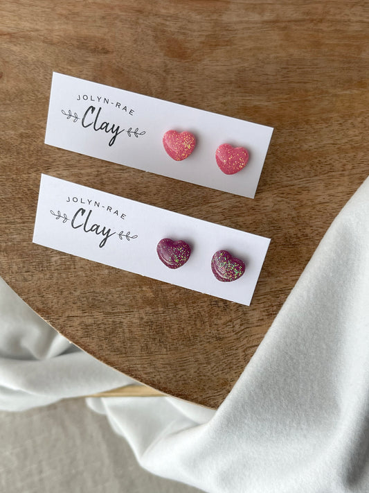 Sparkly Heart Studs